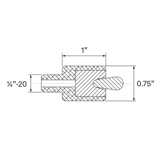 Spring Pusher Standoff Clamp 1/4"-20 (D = 0.75" / L = 1")