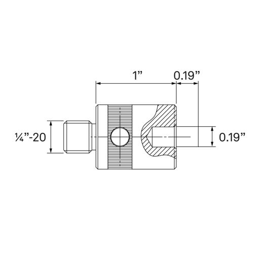 Standoff Pin 1/4"-20 (L  = 1")