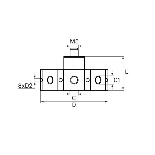 M5-Stylus Star Holder (8x M5/ 8x D2/ 1x M5)