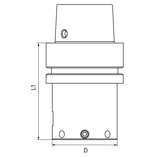 Hollow Taper Shank HSK50 Form E for Air Jet