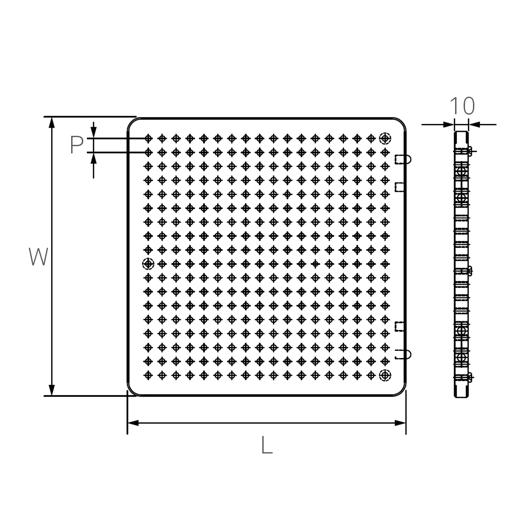 Acryl Baseplate 200x200x10mm (M4) - Full Pattern