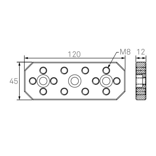 Pillar Top Plate  (10 x M8)